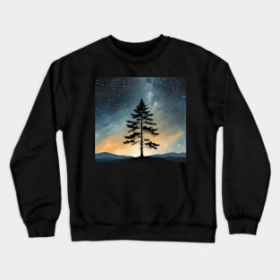 Whispers of the Cosmos: Pine Tree Harmony Crewneck Sweatshirt